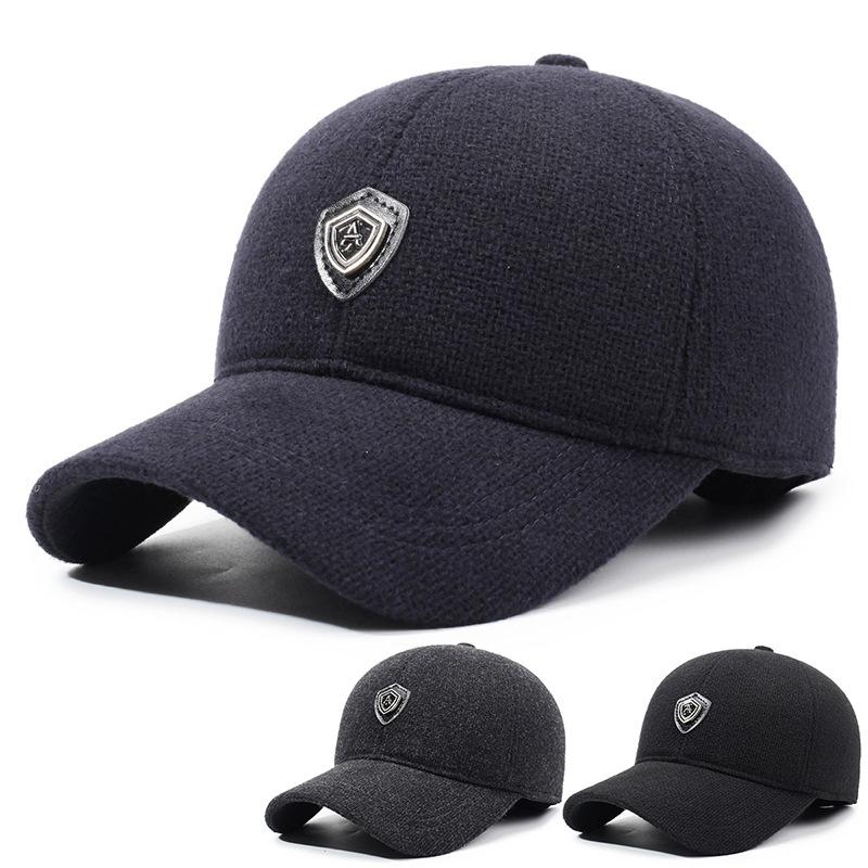 Middle-Aged Autumn Winter Cap Men's Velvet Thick Cap Outdoor Ear Protection Cold-Proof Baseball Cap