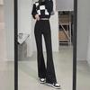 Winter 2024 Women's Velvet High Waist Slim Flared Jeans - Nine-Point Style