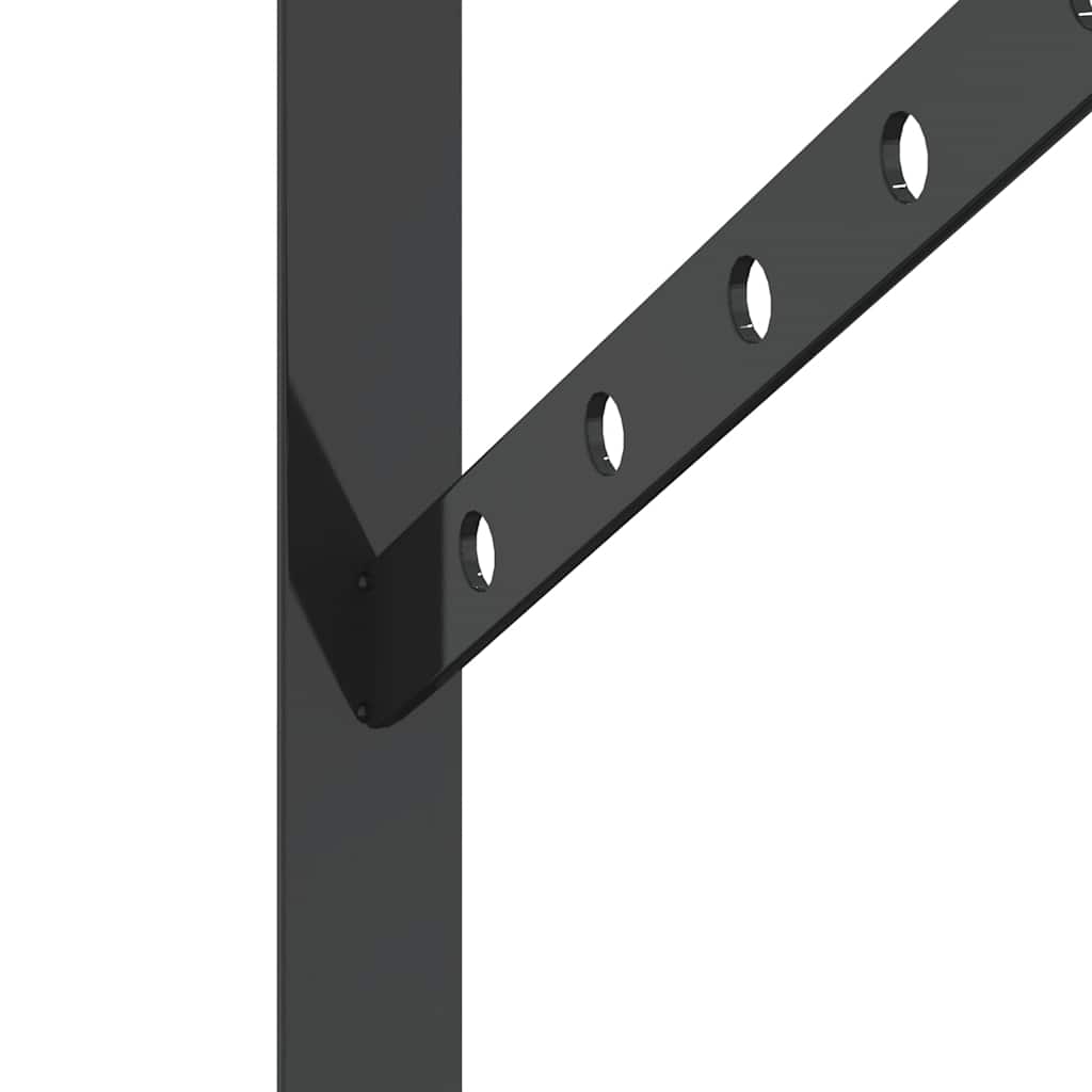 Shelf Brackets 4 pcs 30 x 2.5 x 15.5 cm Black Stainless Steel
