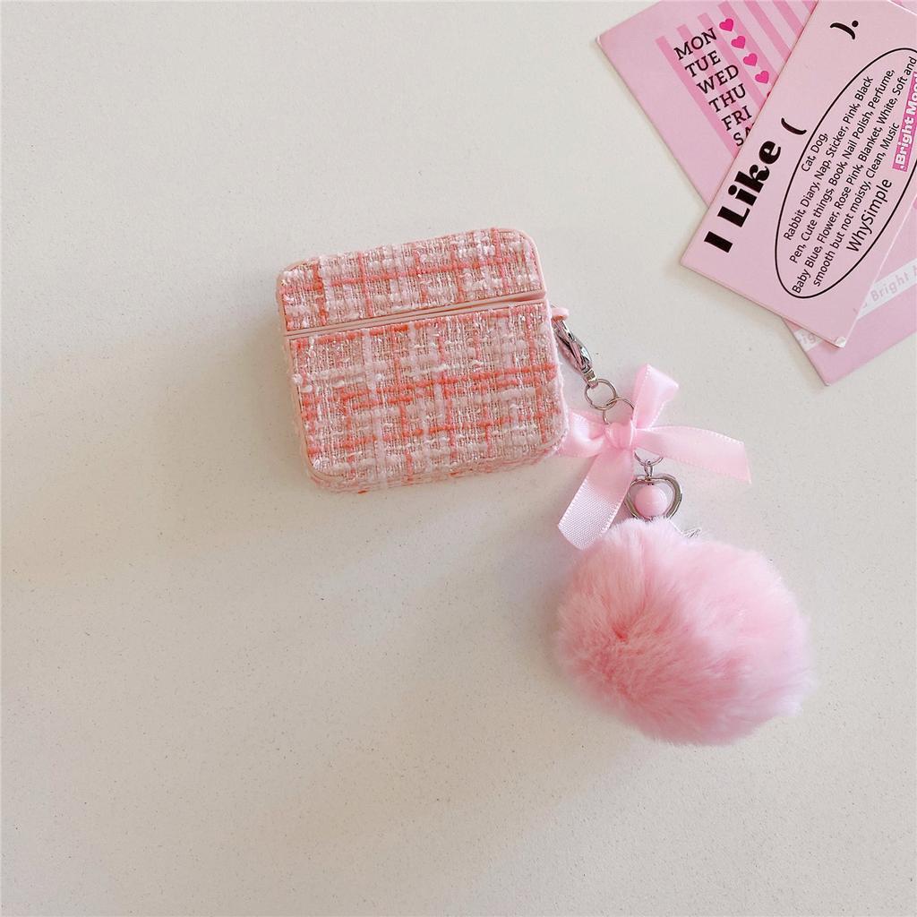 Lace Cloth Pattern for AirPods 1 Protective Case Pro1 Apple Bluetooth 1/1/1 Generation Earphone Case Plush Pendant