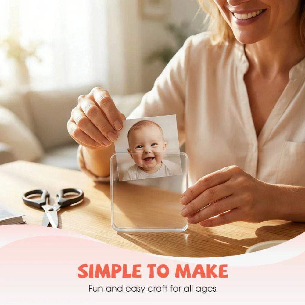 10pcs Handmade Transparent Photo Magnets Acrylic Fridge Magnets Material Kit DIY Fridge Magnet Kit