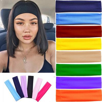 Fascia per capelli da yoga in tinta unita Fasce elastiche per capelli alla moda da donna, corsa, fitness, ampio turbante lavorato a maglia