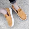 2025Men's Hand Stitched Genuine Leather Slip On Shoes Business Formal Work All-match Party Footwear Leisure Official Board-Shoes