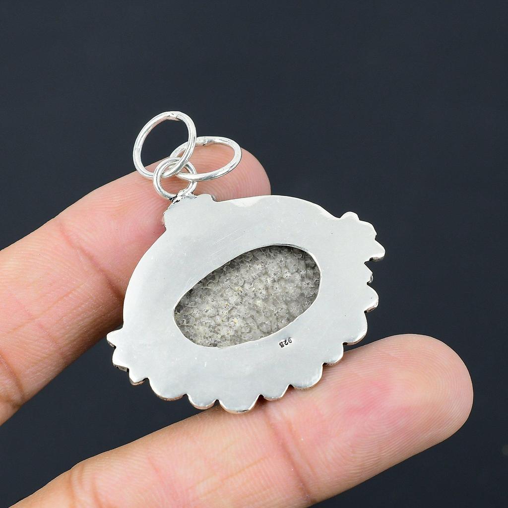 Daughters Day Deal Sterling Silver Oval Stingray Coral Stone New Pendant Jewelry