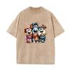 SX-73 MINISO 2026 Summer Vintage Wash  Printed Pure Cotton Shoulder Style Men's and Women's Round Neck Short Sleeved Couple T-shirt