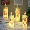 1-10PCS LED Simulation Flameless Candle Transparent Built in Printed Electronic Candle for Christmas Ambient Lighting Decor