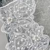 White Beaded V-Neck Mesh Strand Patch Dress Wedding Dress Performance Dress Decorative Front Collar Cloth Sticker Accessories