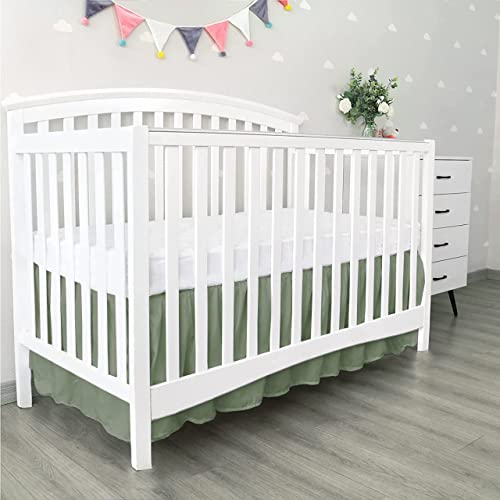 Silentnight 100% Egyptian Cotton Crib Skirt / Dust Ruffle Ð High Thread Count, Soft & Breathable, Ruffled Nursery Bedding for Cribs & Toddler Beds