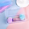 Nail Art Storage Box: Pink Transparent Plastic Organizer for False Nails, Makeup, and Tools