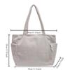 Women'S Corduroy Tote Bag,Versatile Handbag,Large Capacity,Multi-Pocket, Casual Everyday Use, Zipper Closure, Polyester Lined.
