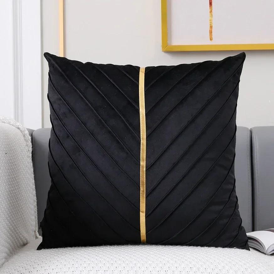 Decorative Velvet Pillow Cover Design Pleated Cushion Covers Pillowcase for Living Room Luxury High Quality Velvet Cushion Cover