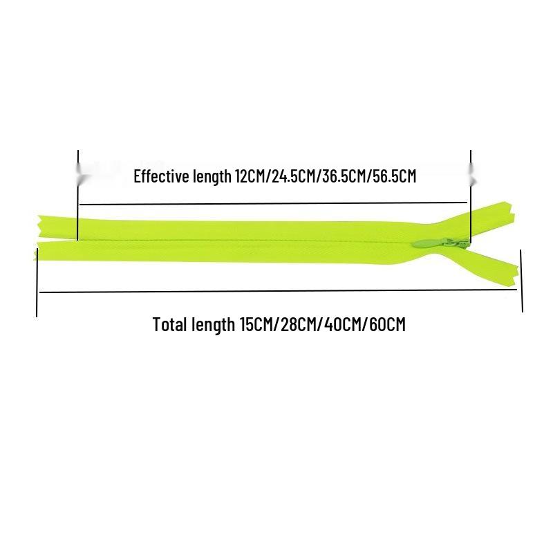 Invisible Zipper for Skirt, Pants, or Shirt Fabric (18-70CM, Various Colors)