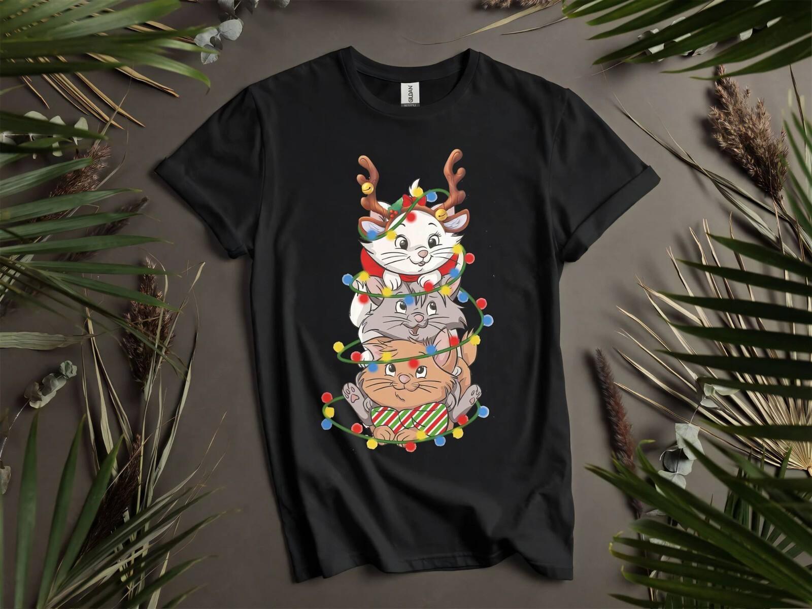 Cute The Aristocats Reindeer Marie T-Shirt Mens Womens Tees Top T Shirt Mens Womens Tees Top Men Women Unisex Tshirt K101 2XL