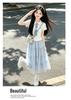 Girls' Academy Style Polo Shirt & Skirt Set - Korean-Inspired Summer Fashion