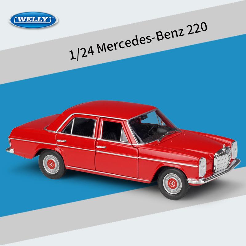 Welly 1:24 Scale Mercedes-Benz 220 Alloy Car Model Diecasts Metal Toy Vehicles Car Model High Simulation Collection Childrens Gifts