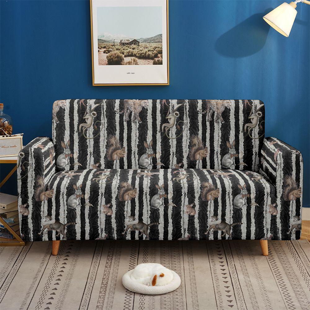 Flower And Bird Dustproof And Non-Slip Elastic Sofa Cover, Universal All-Inclusive Supply In All Seasons, Multi-Color 3D Digital Magic Cover
