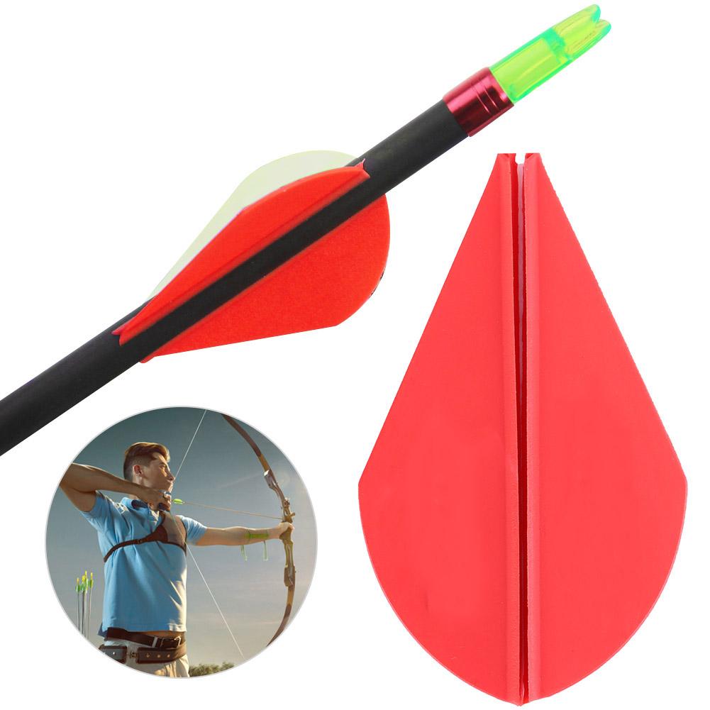 36pcs Archery Arrow Fletches Rubber Fletching Feathers DIY Accessory for Compound Bow (red)