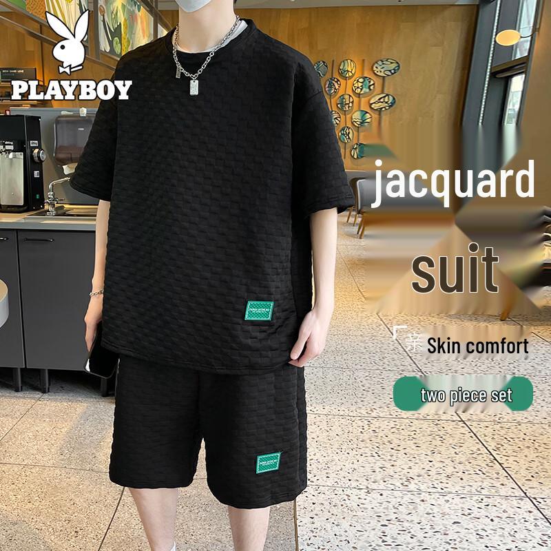PLAYBOY Men s Jacquard Athletic Shorts Set 2XL