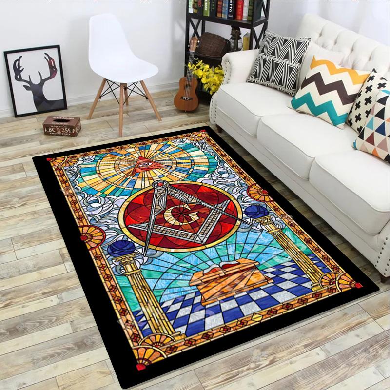Freemason 1Pc Print Rug - home decoration Carpet For Living Room Bedroom Flooring Computer Chair Area Rug
