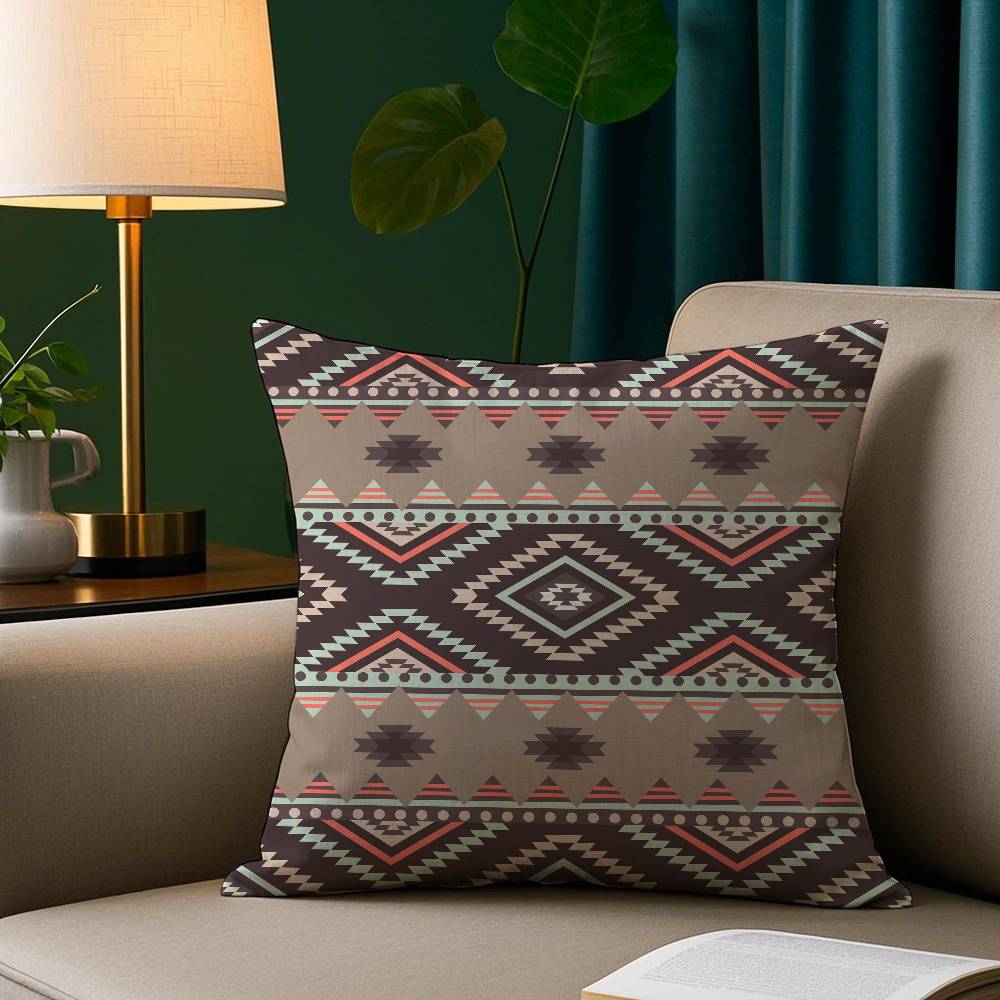 Native Fabric Pattern Pillow Case Short Plush Print Cushion Cover Square Throw Pillow Covers Sofa Home Decor