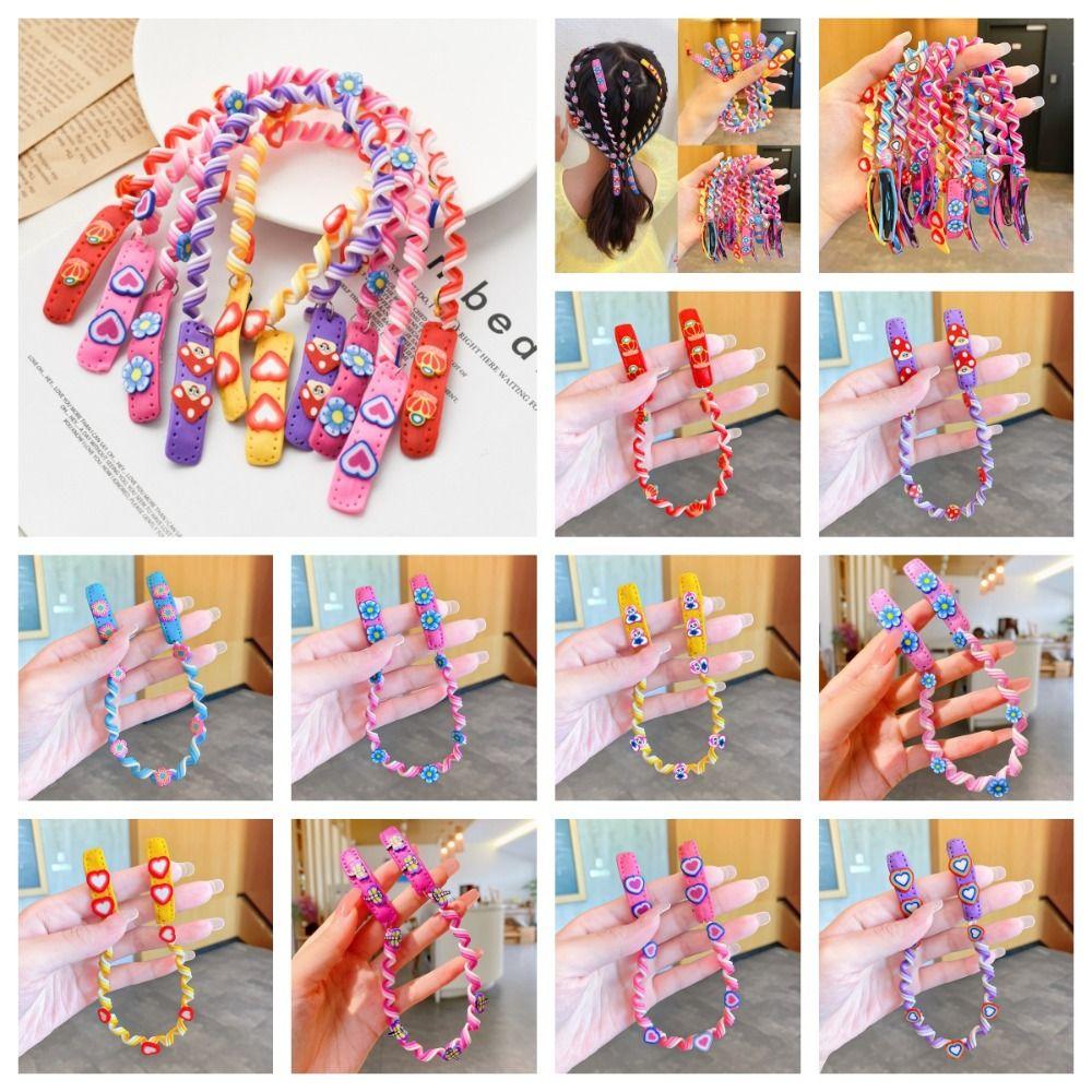 

Spiral Mix Colorful Hair Braids Cartoon Braided Hair Rope Cute Girl DIY Ponytail DIY