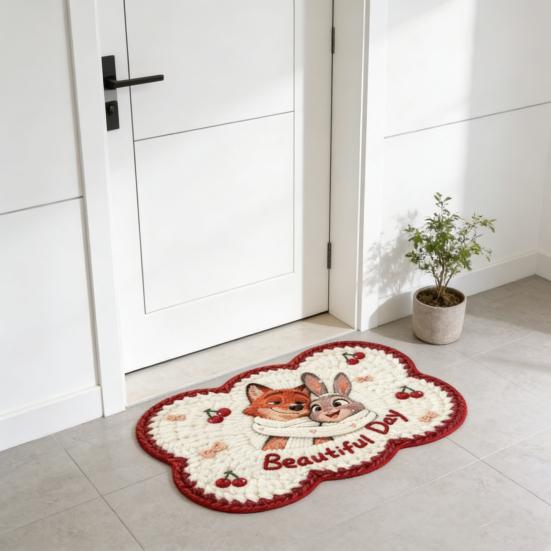 Tapis de sol en terre de diatomées, séchage rapide et absorbant, tapis de salle de bain antidérapant à motif dessin animé, tapis d'entrée pour salle de bain, cuisine, chambre