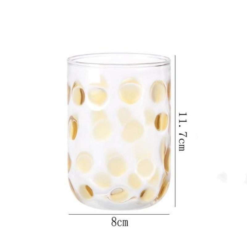 BRCreative Polka Dot Glassware Juice Red Wine Glasses Drinking Glasses Rise-and-fall Wave Points Coffee Mug Cocktail GlassEY