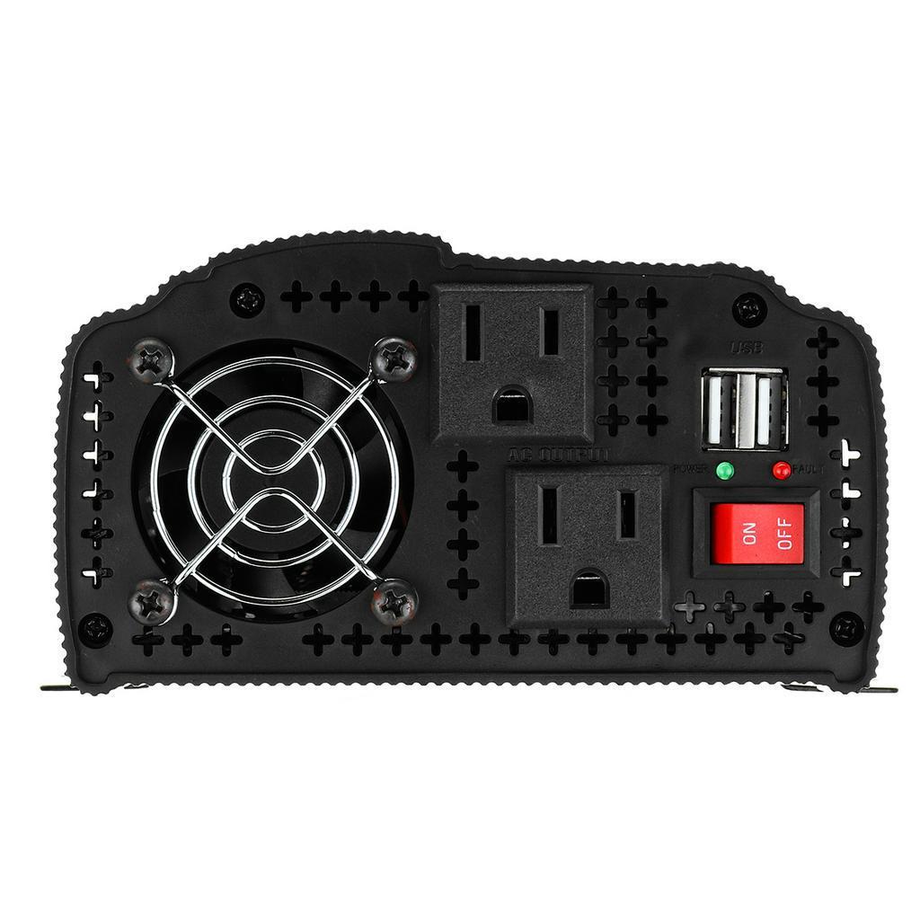 Black 12000W Peak Car Power Inverter 12VDC To 110V/220VAC USB Sine Wave Converter Kit