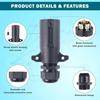 2 PCS 7 Pin Trailer Plug with Waterproof Seal Heavy Duty 7 Way Round PLUG-2PC