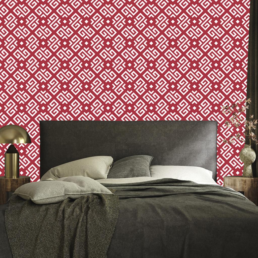 Wallpaper Geometric Pattern Red and Coral for Living Room and Bedroom 50x1000