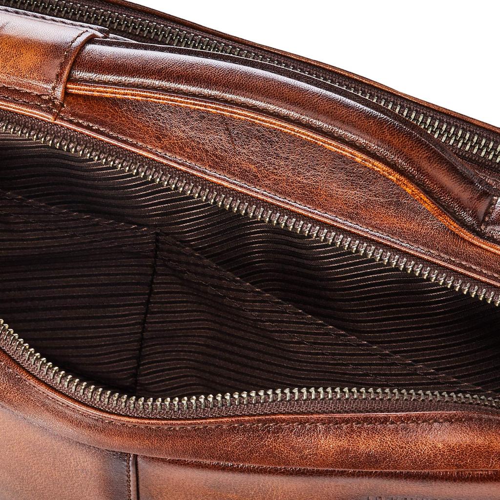 Second Bag Made in Japan Cowhide Archaic 71852 Brown [L'Homme Presse]