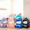 Four-piece Schoolbag Korean Version Simple Junior High School High School Campus Student Bag College Student Backpack Fresh Cute Backpack