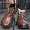 Casual men's leather shoes Elegant gentleman style Daily office  Outdoor leisure business party High quality Classic Black shoes