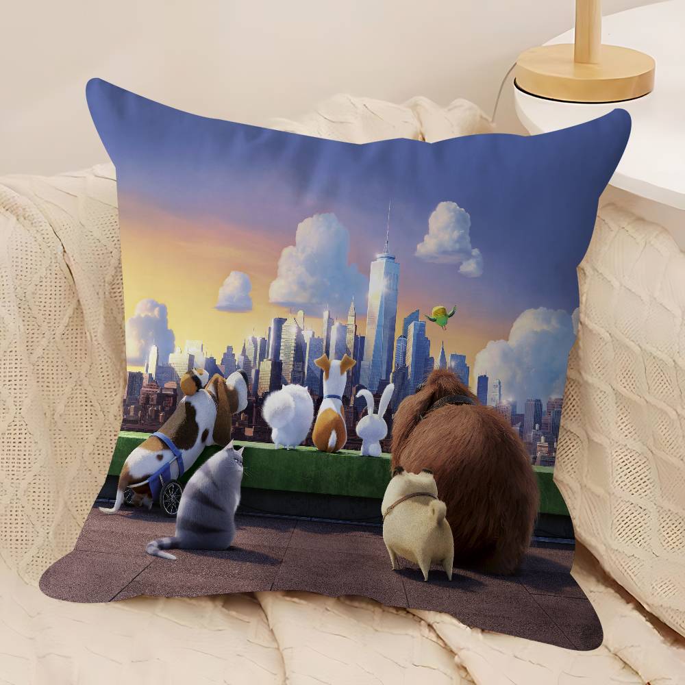 

The S-Secret Life Of Pets Cushion Cover Pillowcase Upholstery Sofa Throw Pillow Home Decor Pillowcas 12x12Inch