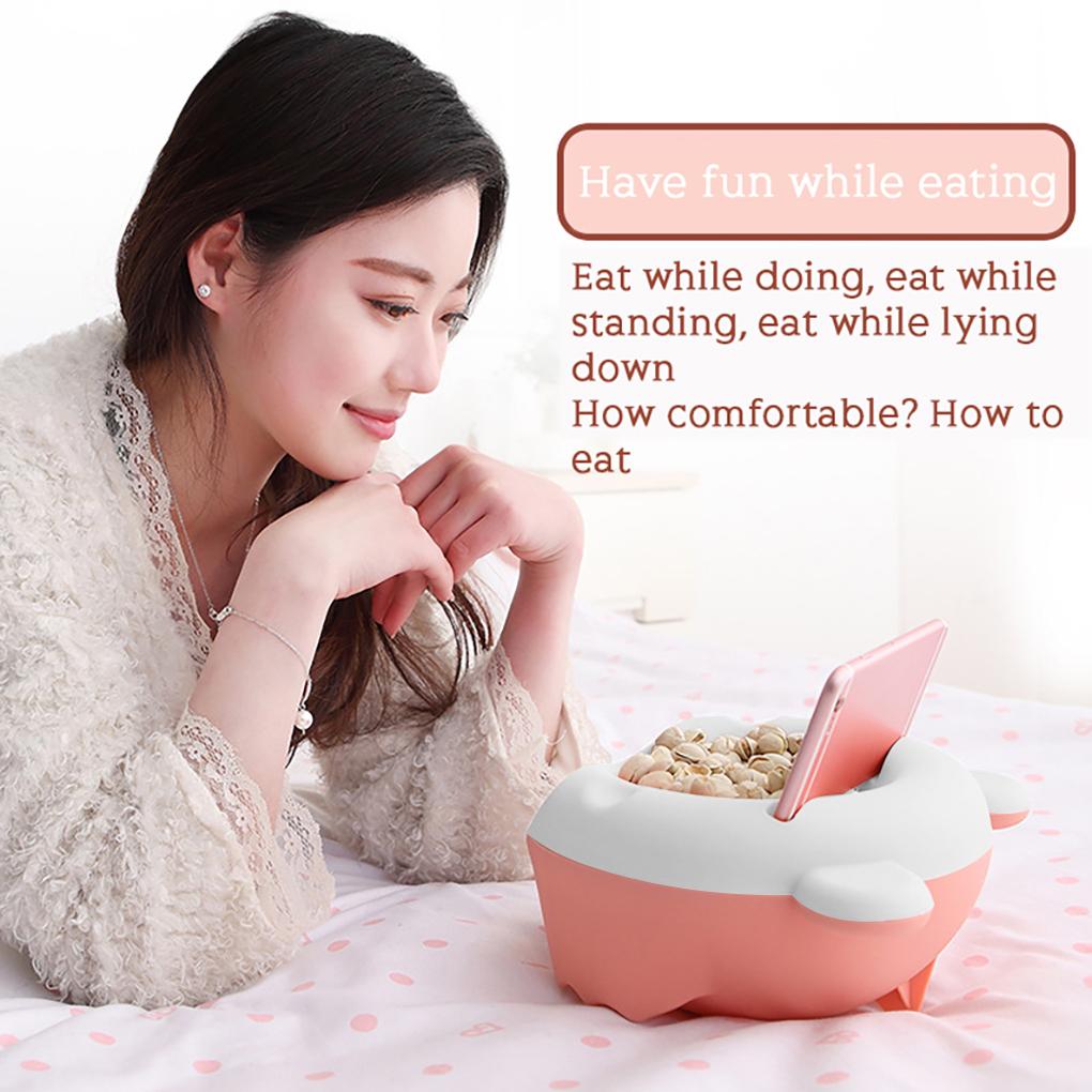 Snackteller 2 Etagen Obst-Nuss-Schale Kunststoff Aufbewahrungsbox Desktop Mülleimer Handyhalter