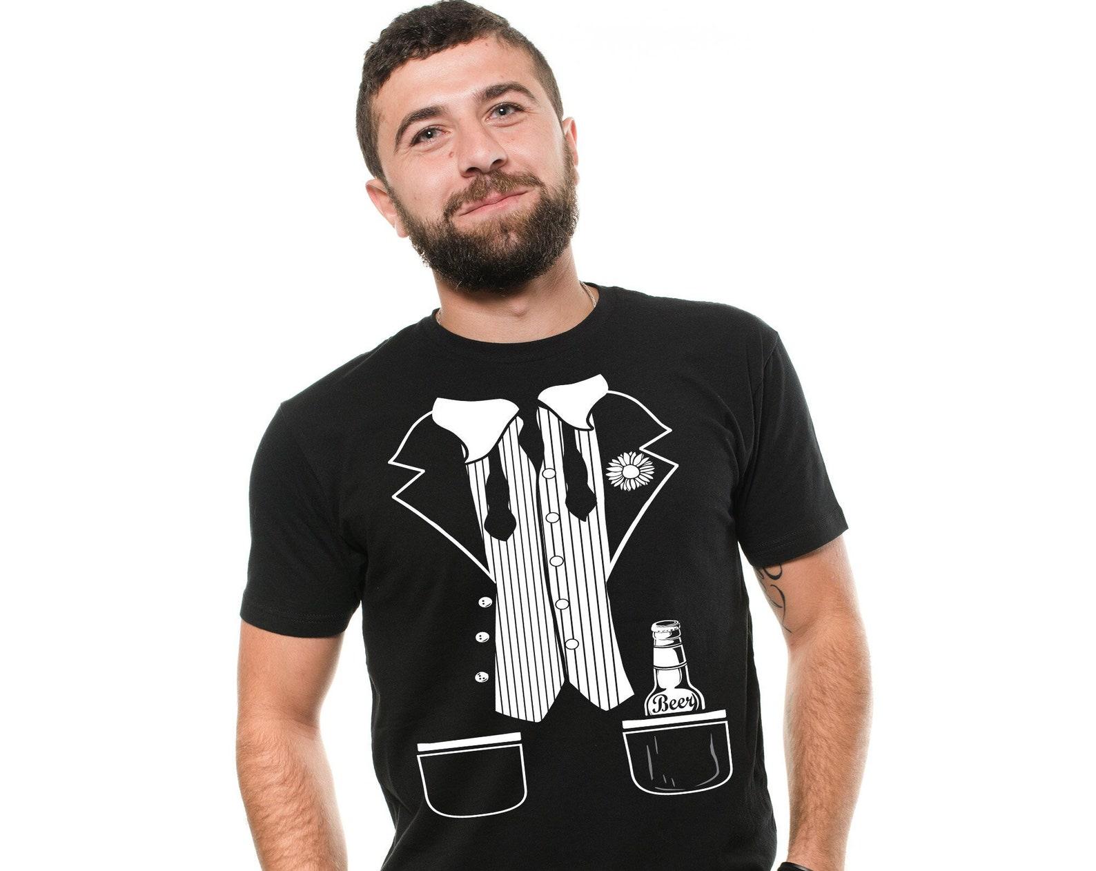 Tuxedo Costume T-Shirt: Funny Halloween Party Tee S