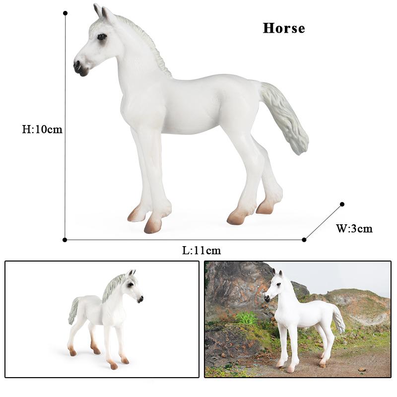 Oenux Grassland Wild Steed Farm Animal Small Horse Model Action Figures PVC Home Decoration Figurines Collection Toy Kid Gift