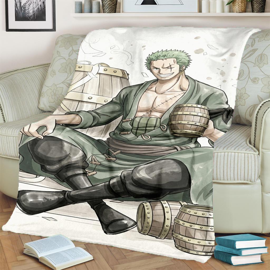 "ONE PIECE" Pattern Flannel Blanket Comfortable Warm for Bedroom, Sofa, Bed, Chair, Picnic and Travel