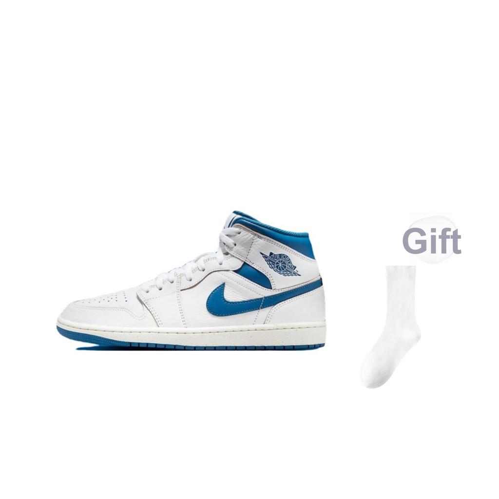 Air Jordan 1 Mid Industrial Blue Męskie Sneakersy Białe FN5215-141