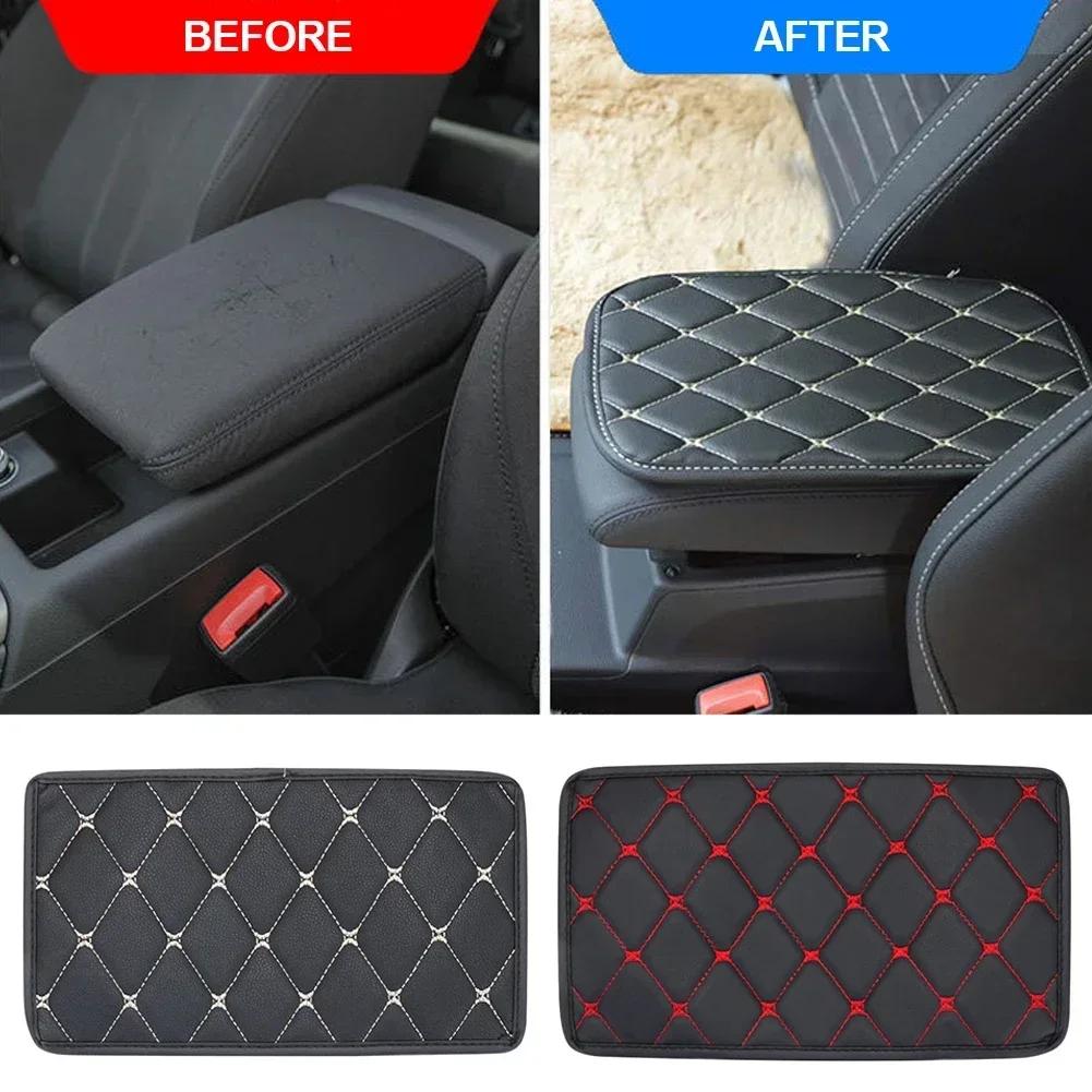 Car Center Console Box Pad Protector Universal Armrest Pad Cover Non-slip Soft Fiber Leather Auto Decoration Styling Arm Rest