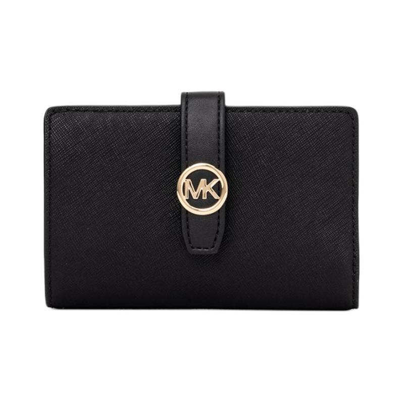 MICHAEL KORS Greenwich Logo Cow Leather Wallet Medium Women s Black чёрный