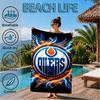 Edmonton Oilers Emblem Beach Towel, Super Soft Microfiber, Perfect Gift for Her/Him, Birthday, for Pool, Beach, Travel, Decor Beach Party