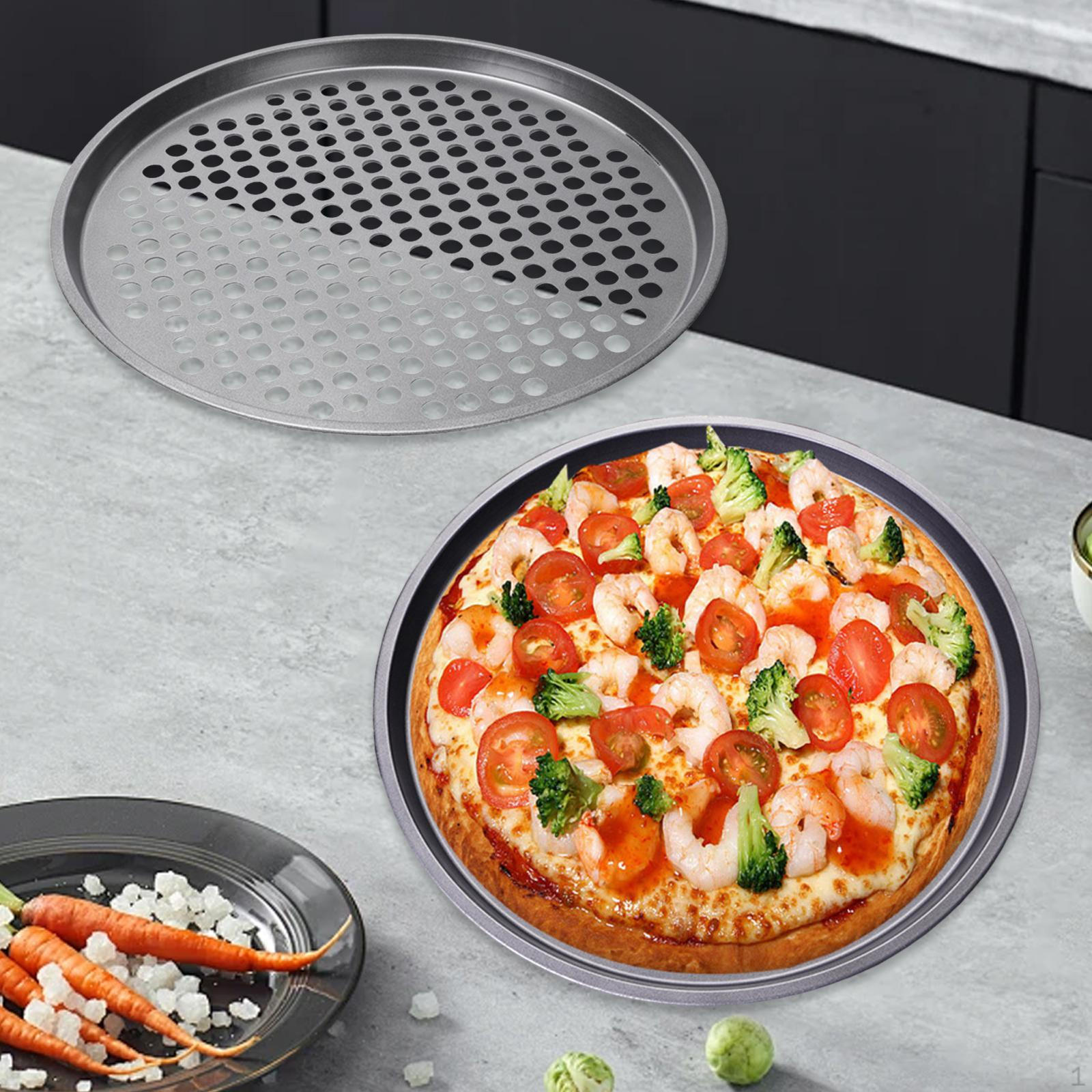 Противень с отверстиями для равномерного нагрева, Круглая посуда, Идеально для подачи пиццы 33cm