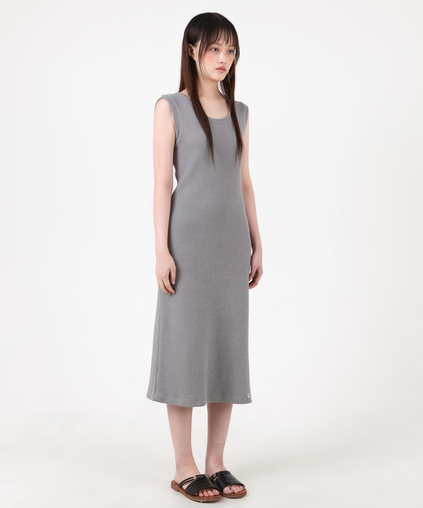Catharsis Knitting Tank Tab Backless Long Dress Grey One Size