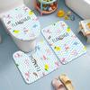 Summer Holiday (63) Flannel Toilet 3 Piece Set Soft Bathroom Toilet Seat Cover Non-Slip Bath Rug Home Bathroom Decor