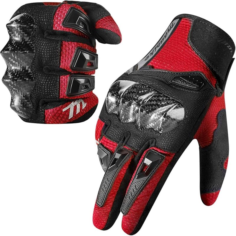 Motorcycle Gloves Touchscreen Motocross Dirt Bike Riding Glove With Carbon Fiber Protective Hard Knuckles For Men Women Model MD66