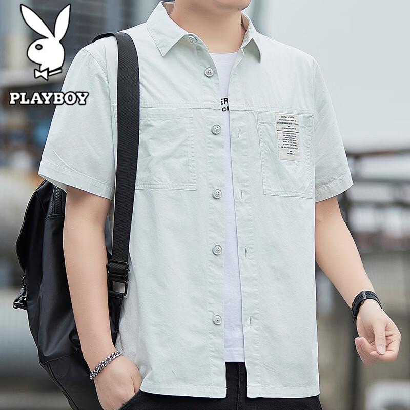 PLAYBOY Men s Short Sleeve Casual Shirt M