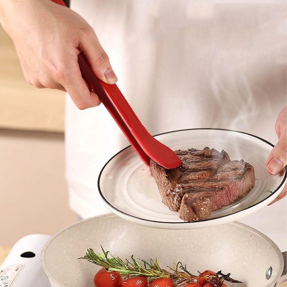 Anti-Slip Steak Tongs Heat Resistant Salad Tongs Meat Turner Kitchen Food Clip BBQ Grilling