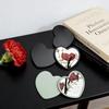 Heart-Shaped Portable Makeup Mirror: Minimalist Girly Pocket Vanity Mirror with HD Reflection