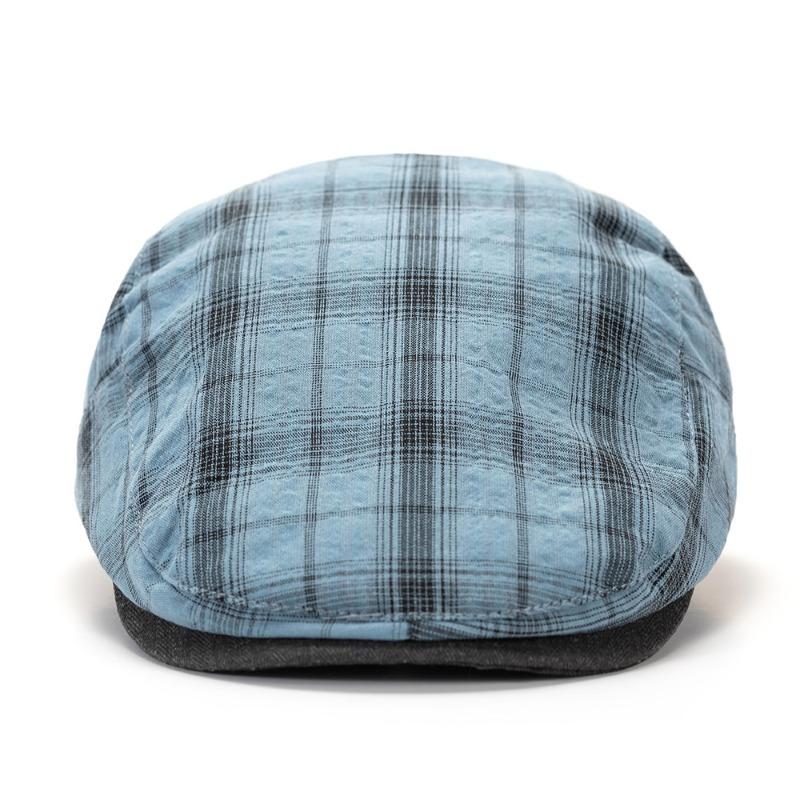Spring and summer thin beret, men's casual cap, women's plaid British retro forward hat